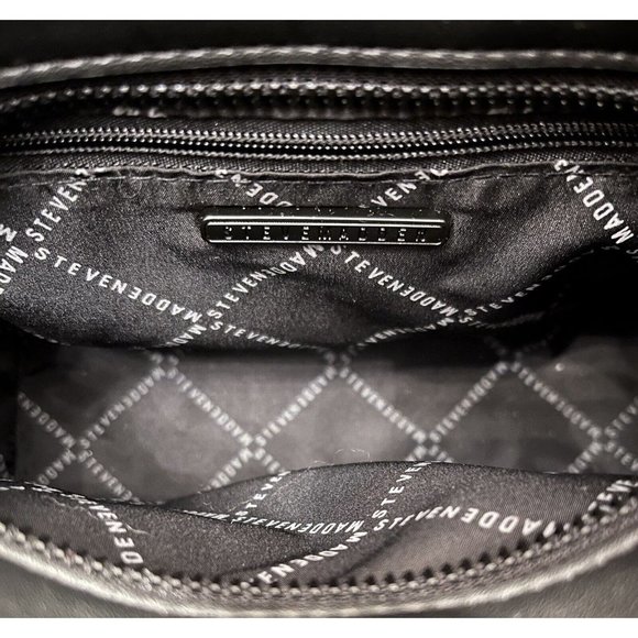 NWT STEVE MADDEN BHAYMANN CROSSBODY SATCHEL HAND BAG BLACK WOVEN TIKTOK VIRAL - Picture 6 of 8
